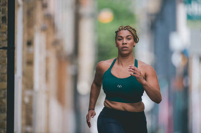 Marathon running maaree solidarity sports bra forest green