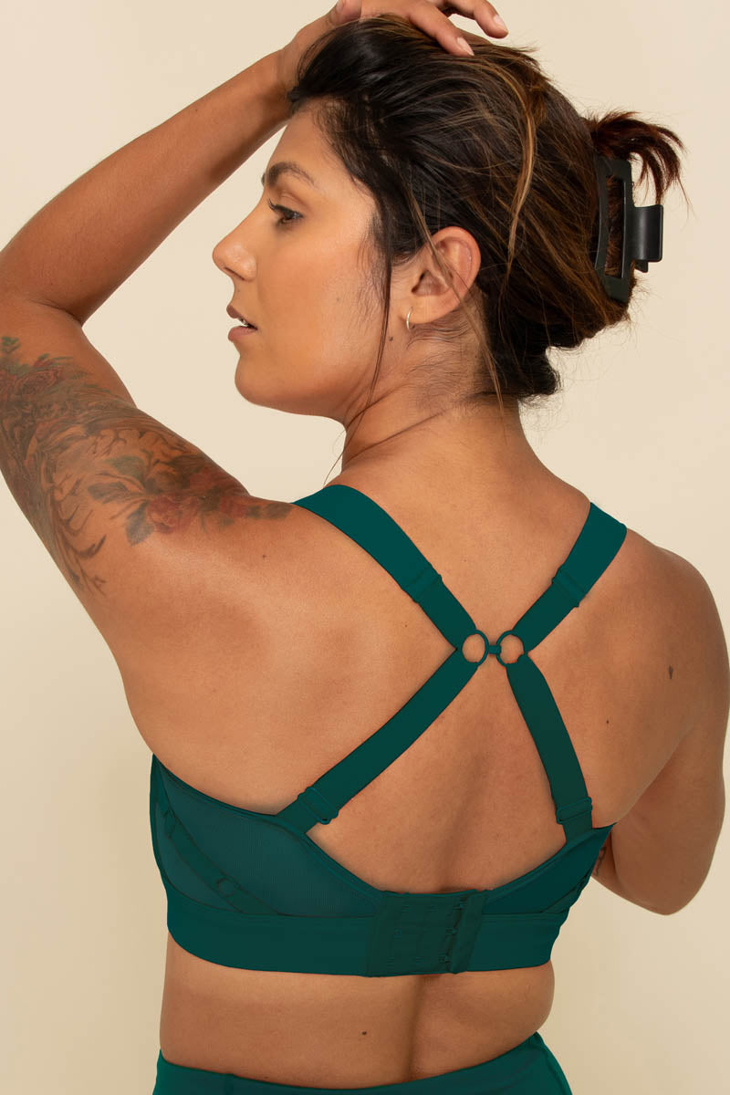 Soutien gorge de sport High Impact Solidarity en vert foret